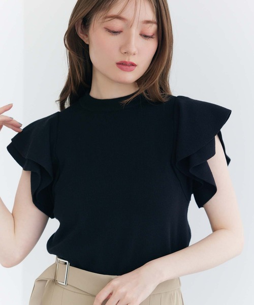 fifth（フィフス）の「ラッフルスリーブニット（ニット/セーター・レディース・ブラック/ホワイト・M）」の17枚目の写真