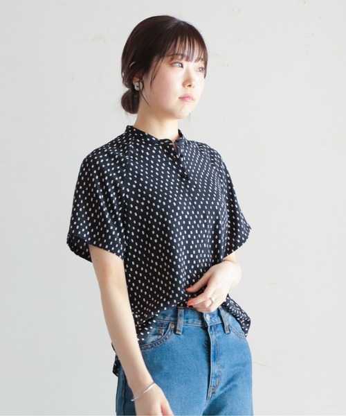 ブラウス シャツ flow dot PT スタンドネックブラウス レディース flow dot PT スタンドネックブラウス | NOMBRE IMPAIR