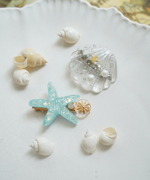 ヒトデのレジンヘアピン2個セット