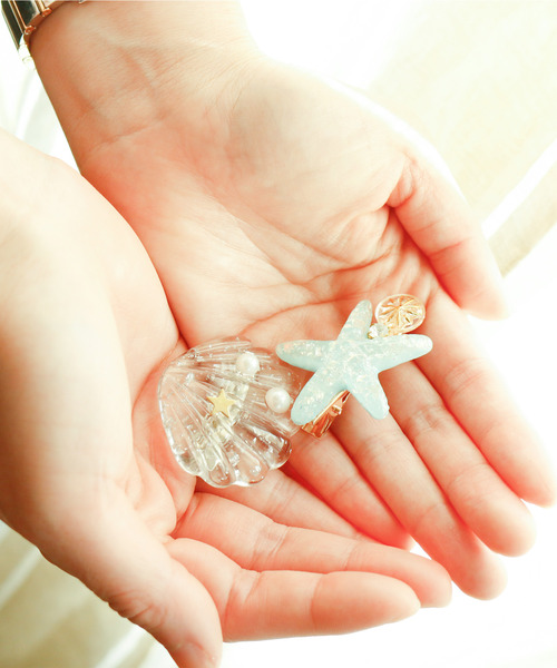 Catherine Cottage（キャサリンコテージ）の「【ZOZO限定】シェル＆ヒトデヘアクリップ2個セット（バレッタ/ヘアクリップ・キッズ・ピンク/ホワイト/ブルー/グリーン・FREE）」の21枚目の写真