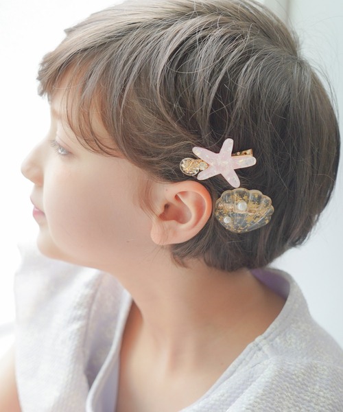 Catherine Cottage（キャサリンコテージ）の「【ZOZO限定】シェル＆ヒトデヘアクリップ2個セット（バレッタ/ヘアクリップ・キッズ・ピンク/ホワイト/ブルー/グリーン・FREE）」の9枚目の写真