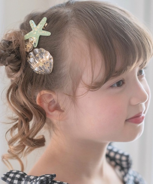 Catherine Cottage（キャサリンコテージ）の「【ZOZO限定】シェル＆ヒトデヘアクリップ2個セット（バレッタ/ヘアクリップ・キッズ・ピンク/ホワイト/ブルー/グリーン・FREE）」の14枚目の写真