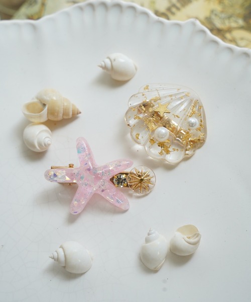 Catherine Cottage（キャサリンコテージ）の「【ZOZO限定】シェル＆ヒトデヘアクリップ2個セット（バレッタ/ヘアクリップ・キッズ・ピンク/ホワイト/ブルー/グリーン・FREE）」の16枚目の写真