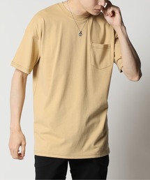 ピーチ天竺 オーバーサイズ クルーネック ポケットTシャツ Skkone Vintage
