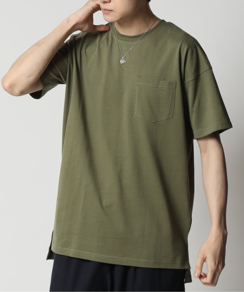 ARCADE(アーケード)の「ピーチ天竺 オーバーサイズ クルーネック ポケットTシャツ Skkone Vintage(Tシャツ/カットソー・メンズ・ネイビー系1/ネイビー/ブラック系1/ホワイト系1/ホワイト/カーキ/ベージュ系1/ブラック・L/LL/M)」の7枚目の写真