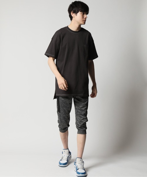 ARCADE(アーケード)の「ピーチ天竺 オーバーサイズ クルーネック ポケットTシャツ Skkone Vintage(Tシャツ/カットソー・メンズ・ネイビー系1/ネイビー/ブラック系1/ホワイト系1/ホワイト/カーキ/ベージュ系1/ブラック・L/LL/M)」の9枚目の写真