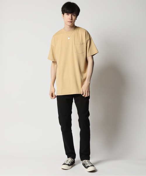 ARCADE(アーケード)の「ピーチ天竺 オーバーサイズ クルーネック ポケットTシャツ Skkone Vintage(Tシャツ/カットソー・メンズ・ネイビー系1/ネイビー/ブラック系1/ホワイト系1/ホワイト/カーキ/ベージュ系1/ブラック・L/LL/M)」の13枚目の写真