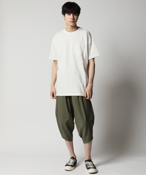 ARCADE(アーケード)の「ピーチ天竺 オーバーサイズ クルーネック ポケットTシャツ Skkone Vintage(Tシャツ/カットソー・メンズ・ネイビー系1/ネイビー/ブラック系1/ホワイト系1/ホワイト/カーキ/ベージュ系1/ブラック・L/LL/M)」の16枚目の写真