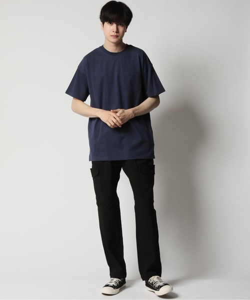 ARCADE(アーケード)の「ピーチ天竺 オーバーサイズ クルーネック ポケットTシャツ Skkone Vintage(Tシャツ/カットソー・メンズ・ネイビー系1/ネイビー/ブラック系1/ホワイト系1/ホワイト/カーキ/ベージュ系1/ブラック・L/LL/M)」の18枚目の写真