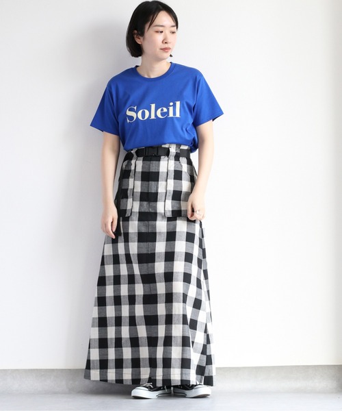 cepo(セポ)の「ブロックチェックベルトスカート(スカート・レディース・ブラック×ホワイト・S/M/L)」の11枚目の写真