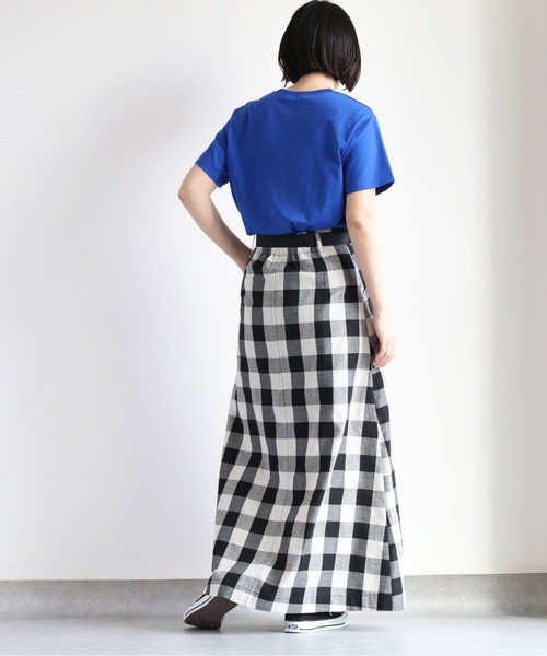 cepo(セポ)の「ブロックチェックベルトスカート(スカート・レディース・ブラック×ホワイト・S/M/L)」の3枚目の写真