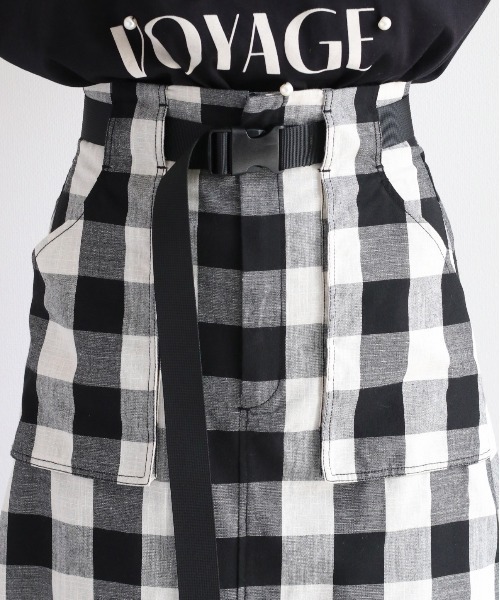 cepo(セポ)の「ブロックチェックベルトスカート(スカート・レディース・ブラック×ホワイト・S/M/L)」の7枚目の写真