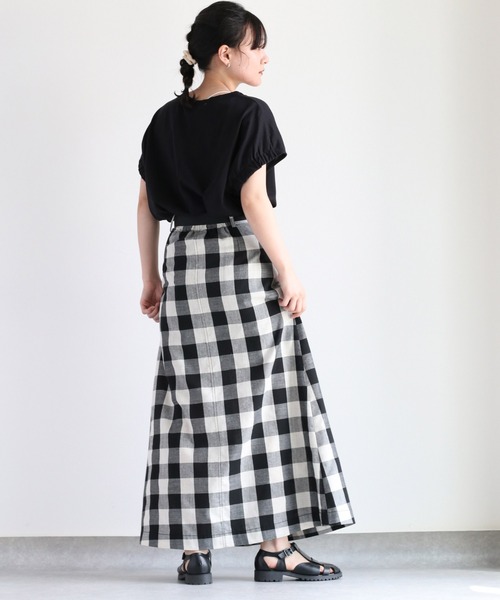 cepo(セポ)の「ブロックチェックベルトスカート(スカート・レディース・ブラック×ホワイト・S/M/L)」の15枚目の写真