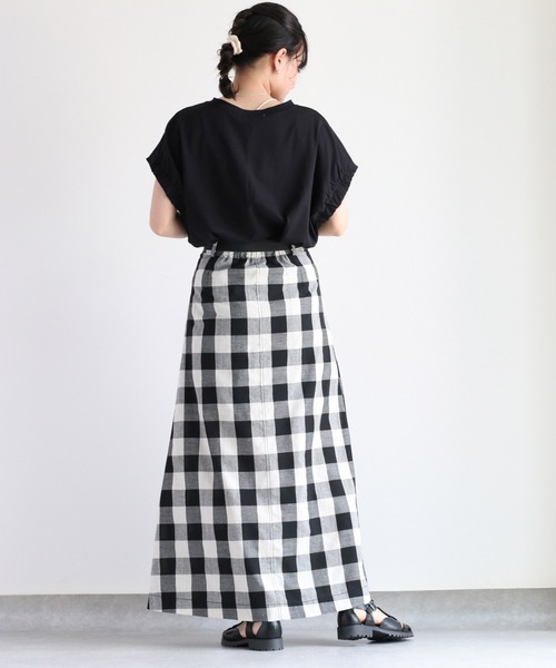 cepo(セポ)の「ブロックチェックベルトスカート(スカート・レディース・ブラック×ホワイト・S/M/L)」の13枚目の写真