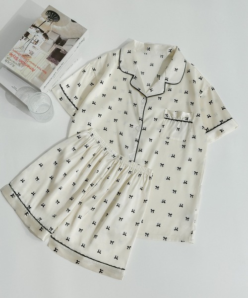 MAISON DE THERESE（メゾン ド テレーズ）の「涼感半袖開襟パジャマ（ルームウェア/パジャマ・レディース・G/E/A/C/D/J/B/H/F/I/K/L/M/N/P/O・L/M/XL）」の4枚目の写真