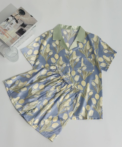 MAISON DE THERESE（メゾン ド テレーズ）の「涼感半袖開襟パジャマ（ルームウェア/パジャマ・レディース・G/E/A/C/D/J/B/H/F/I/K/L/M/N/P/O・L/M/XL）」の8枚目の写真