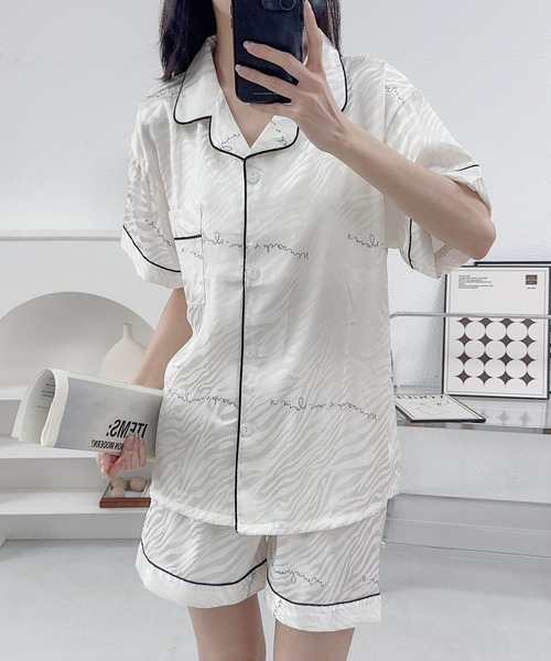 MAISON DE THERESE（メゾン ド テレーズ）の「涼感半袖開襟パジャマ（ルームウェア/パジャマ・レディース・G/E/A/C/D/J/B/H/F/I/K/L/M/N/P/O・L/M/XL）」の14枚目の写真