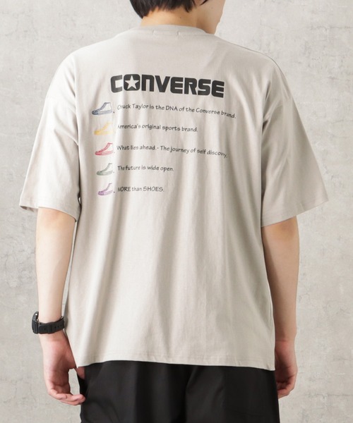 CONVERSE(コンバース)の「CONVERSE コンバース バック刺繍ショートスリーブTシャツ(Tシャツ/カットソー・メンズ・ブラック/グリーン/ホワイト/ベージュ・M/L/XL)」の1枚目の写真