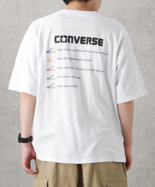 CONVERSE(コンバース)の「CONVERSE コンバース バック刺繍ショートスリーブTシャツ(Tシャツ/カットソー・メンズ・ブラック/グリーン/ホワイト/ベージュ・M/L/XL)」の2枚目の写真