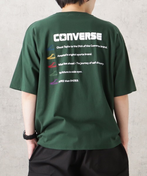 CONVERSE(コンバース)の「CONVERSE コンバース バック刺繍ショートスリーブTシャツ(Tシャツ/カットソー・メンズ・ブラック/グリーン/ホワイト/ベージュ・M/L/XL)」の4枚目の写真