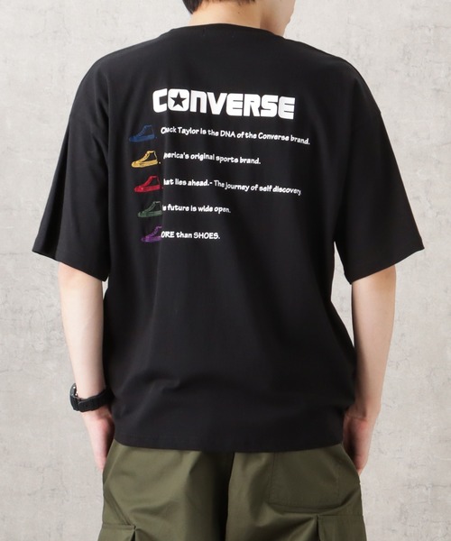 CONVERSE(コンバース)の「CONVERSE コンバース バック刺繍ショートスリーブTシャツ(Tシャツ/カットソー・メンズ・ブラック/グリーン/ホワイト/ベージュ・M/L/XL)」の3枚目の写真