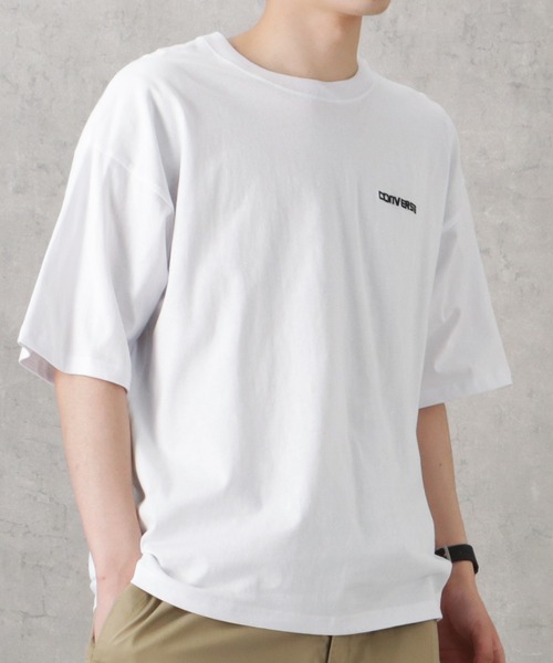 CONVERSE(コンバース)の「CONVERSE コンバース バック刺繍ショートスリーブTシャツ(Tシャツ/カットソー・メンズ・ブラック/グリーン/ホワイト/ベージュ・M/L/XL)」の11枚目の写真