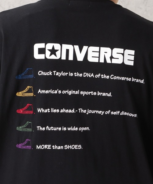 CONVERSE(コンバース)の「CONVERSE コンバース バック刺繍ショートスリーブTシャツ(Tシャツ/カットソー・メンズ・ブラック/グリーン/ホワイト/ベージュ・M/L/XL)」の10枚目の写真