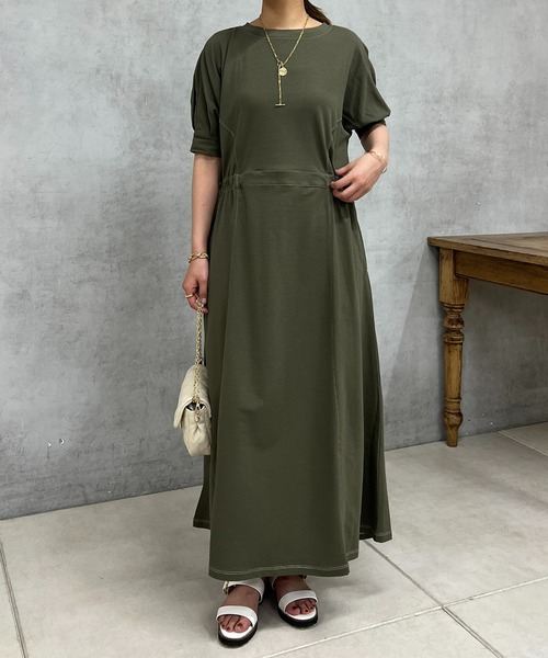 un dix cors（アンディコール）の「ドライタッチウエスト切替ワンピース（ワンピース・レディース・ブラック/カーキ・FREE）」の17枚目の写真