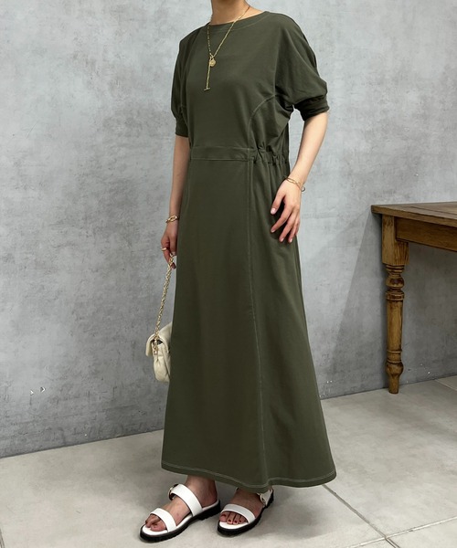 un dix cors（アンディコール）の「ドライタッチウエスト切替ワンピース（ワンピース・レディース・ブラック/カーキ・FREE）」の18枚目の写真