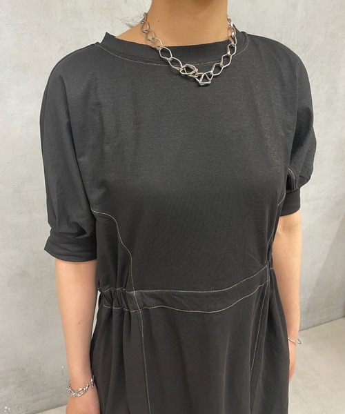 un dix cors（アンディコール）の「ドライタッチウエスト切替ワンピース（ワンピース・レディース・ブラック/カーキ・FREE）」の9枚目の写真