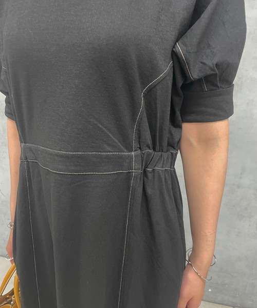 un dix cors（アンディコール）の「ドライタッチウエスト切替ワンピース（ワンピース・レディース・ブラック/カーキ・FREE）」の10枚目の写真