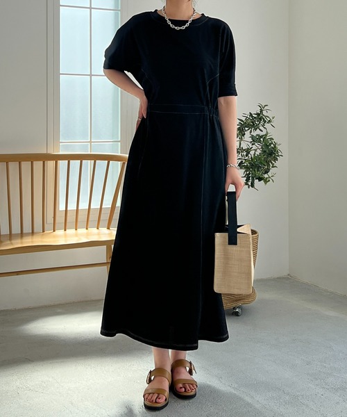 un dix cors（アンディコール）の「ドライタッチウエスト切替ワンピース（ワンピース・レディース・ブラック/カーキ・FREE）」の22枚目の写真