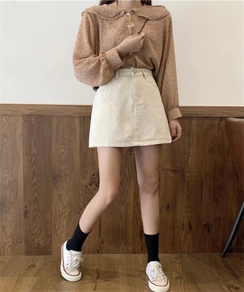 FREE STYLISTS(フリー スタイリスト)の「デニム ミニスカート(デニムスカート・レディース・ライトブルー/ブラック/ブルー/アイボリー/スミクロ・S/M/L/XL/XXL)」の10枚目の写真