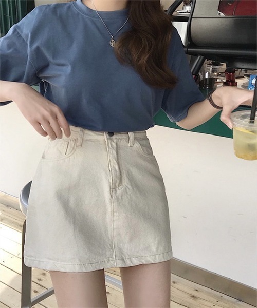 FREE STYLISTS(フリー スタイリスト)の「デニム ミニスカート(デニムスカート・レディース・ライトブルー/ブラック/ブルー/アイボリー/スミクロ・S/M/L/XL/XXL)」の11枚目の写真