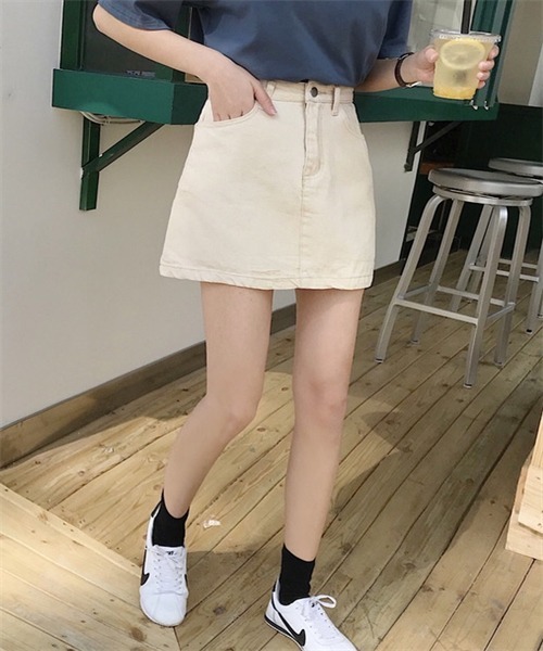 FREE STYLISTS(フリー スタイリスト)の「デニム ミニスカート(デニムスカート・レディース・ライトブルー/ブラック/ブルー/アイボリー/スミクロ・S/M/L/XL/XXL)」の16枚目の写真