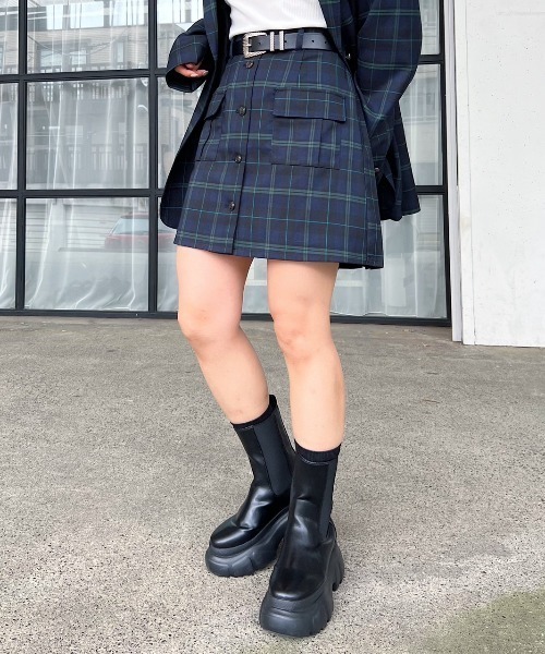 PAGEBOY(ページボーイ)の「チェックプリーツミニスカート(スカート・レディース・ネイビー系/ブラック/ホワイト系その他/グリーン系その他・FREE)」の21枚目の写真