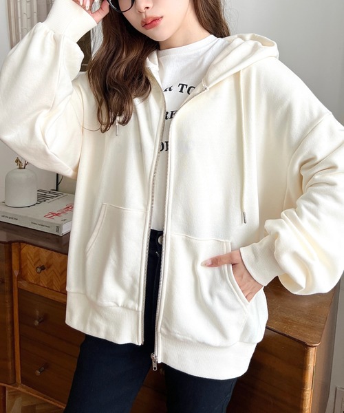 moment+（モーメントプラス）の「TC裏毛ジップパーカー（パーカー