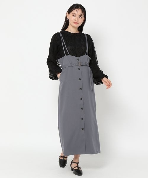 mysty woman（ミスティウーマン）の「サスツキナロー前ボタンスカート 973627（スカート・レディース・チャコールグレー/マスタード/モカ/ライトベージュ・FREE）」の18枚目の写真