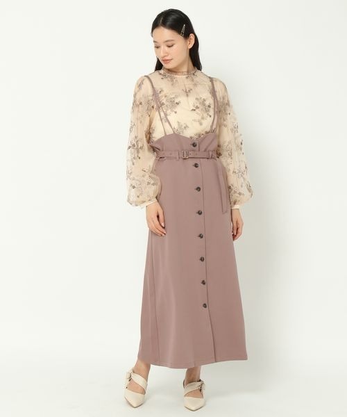 mysty woman（ミスティウーマン）の「サスツキナロー前ボタンスカート 973627（スカート・レディース・チャコールグレー/マスタード/モカ/ライトベージュ・FREE）」の16枚目の写真