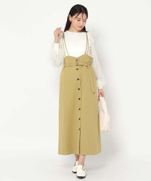 mysty woman（ミスティウーマン）の「サスツキナロー前ボタンスカート 973627（スカート・レディース・チャコールグレー/マスタード/モカ/ライトベージュ・FREE）」の7枚目の写真