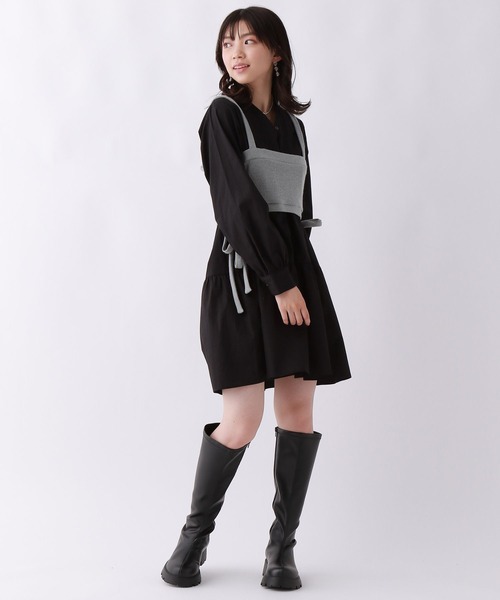 repipi armario（レピピ アルマリオ）の「ビスチェツキティアードワンピース（ワンピース・キッズ・ブラック系/ブラウン系・SMALL/MEDIUM/LARGE）」の2枚目の写真