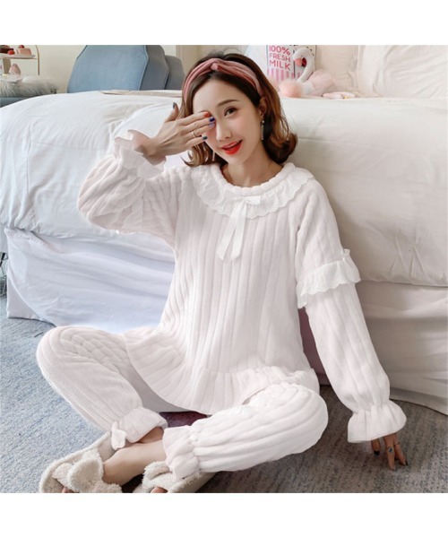 おしゃれスタ（オシャレスタ）の「モコモコ長袖ルームウェア（ルームウェア/パジャマ・レディース・ホワイト系3/グレー系2/グレー系1/ピンク系1/ホワイト系1/ホワイト系5/ホワイト系2/ピンク系2/グレー系3/サックスブルー/ブルー/ピンク系3・L/XL/XXL/M）」の3枚目の写真