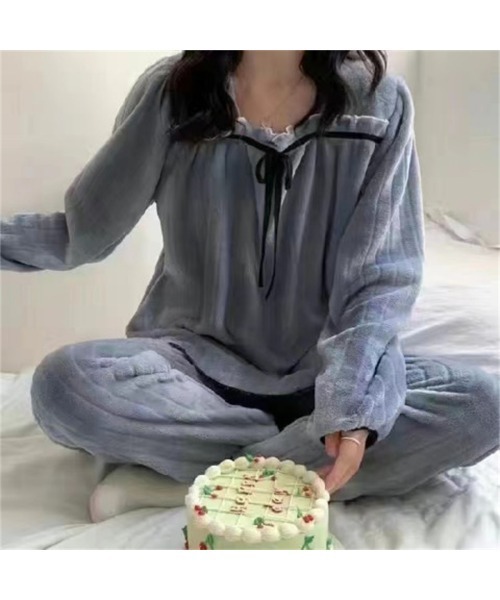 おしゃれスタ（オシャレスタ）の「モコモコ長袖ルームウェア（ルームウェア/パジャマ・レディース・ホワイト系3/グレー系2/グレー系1/ピンク系1/ホワイト系1/ホワイト系5/ホワイト系2/ピンク系2/グレー系3/サックスブルー/ブルー/ピンク系3・L/XL/XXL/M）」の8枚目の写真