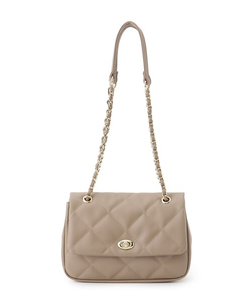 SHOO・LA・RUE（シューラルー）の「◆キルティングチェーンショルダーバッグ（ショルダーバッグ・レディース・ベージュ/ブラック・00）」の3枚目の写真