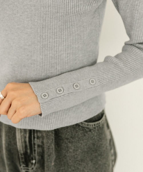 OLIVE des OLIVE(オリーブデオリーブ)の「【WEB限定】袖口ボタンタートルニット 1032050140(ニット/セーター・レディース・トップグレー/サックスブルー/ブラック/オフホワイト・FREE)」の17枚目の写真