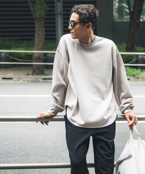coca(coca)(コカ)の「メンズ ダンボールニットテールカットトップス(Tシャツ/カットソー・メンズ・グレイッシュベージュ/グレー/ブラック・M/L)」の8枚目の写真