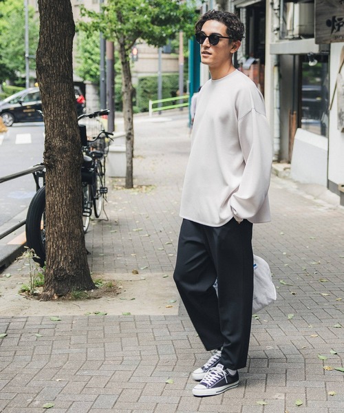 coca(coca)(コカ)の「メンズ ダンボールニットテールカットトップス(Tシャツ/カットソー・メンズ・グレイッシュベージュ/グレー/ブラック・M/L)」の5枚目の写真