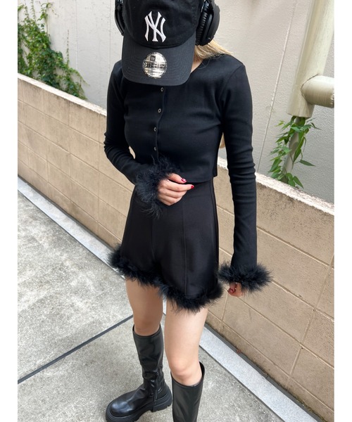 PHILLY（フィリー）の「【PHILLY】ファー付きコンパクトショートパンツ（その他パンツ・レディース・ベージュ/ブラック・FREE）」の6枚目の写真