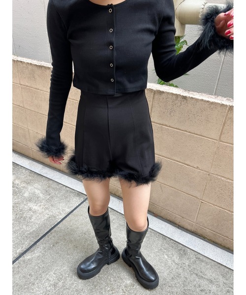 PHILLY（フィリー）の「【PHILLY】ファー付きコンパクトショートパンツ（その他パンツ・レディース・ベージュ/ブラック・FREE）」の7枚目の写真