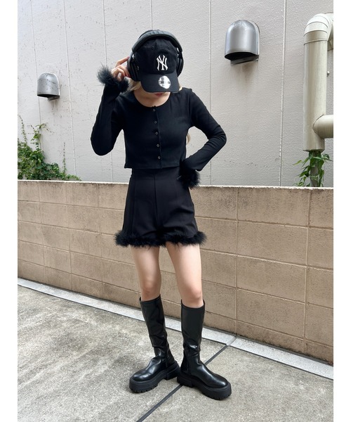 PHILLY（フィリー）の「【PHILLY】ファー付きコンパクトショートパンツ（その他パンツ・レディース・ベージュ/ブラック・FREE）」の9枚目の写真